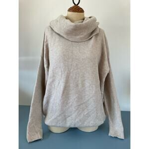 Poof warm and cozy Womens cowl neck tan sweater size L